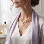 Celestial Star and Crystal Charm Pearl Necklace