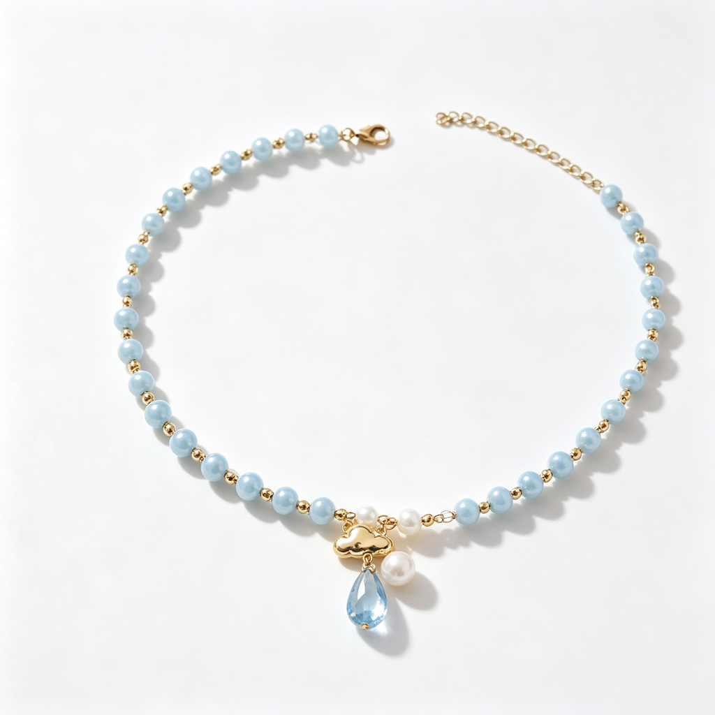 Heavenly Blue Cloud Pearl Necklace