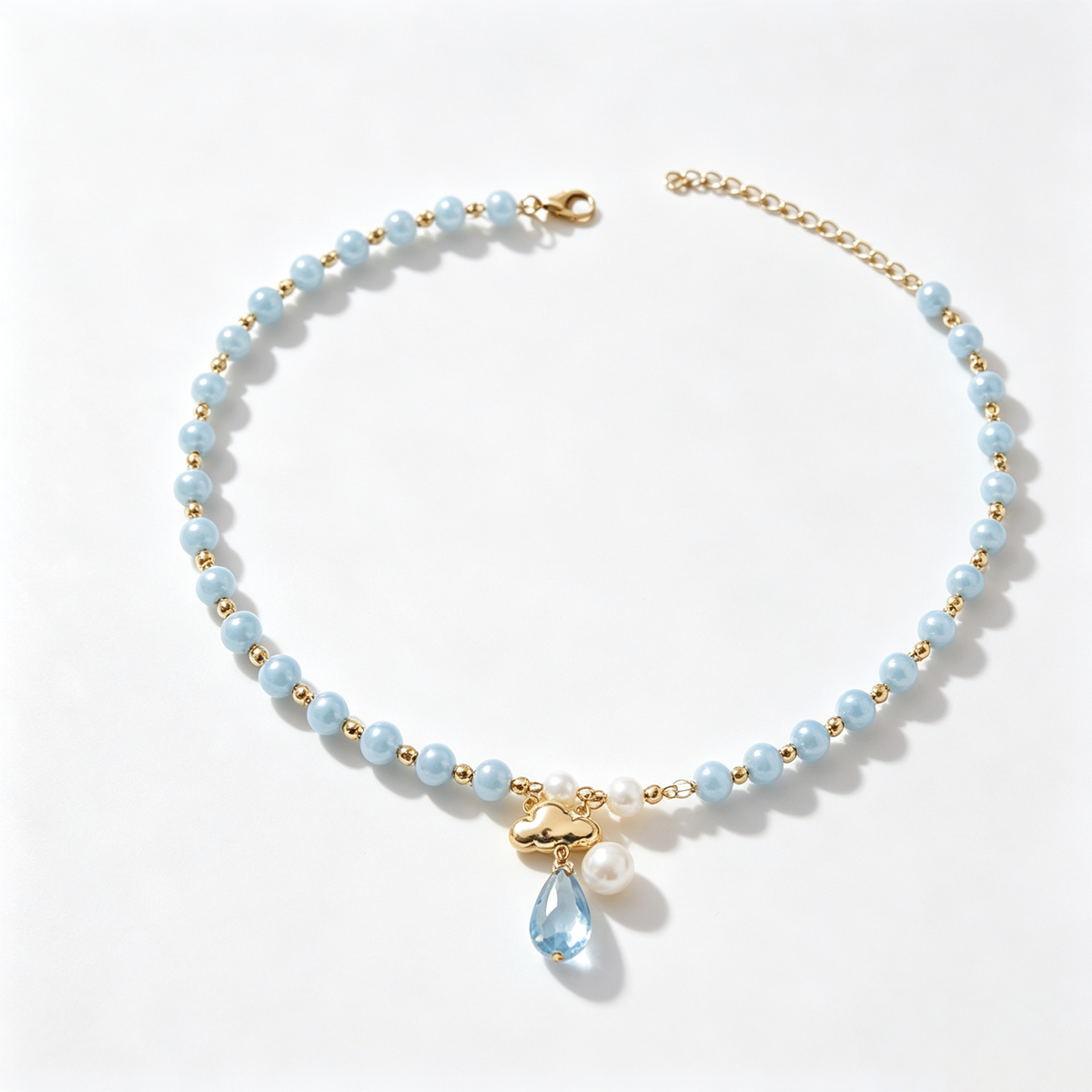 Heavenly Blue Cloud Pearl Necklace