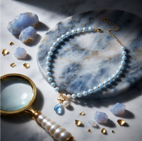 Heavenly Blue Cloud Pearl Necklace