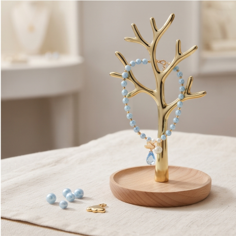 Heavenly Blue Cloud Pearl Necklace