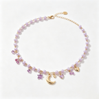 Lavender Celestial Charm Pearl Necklace