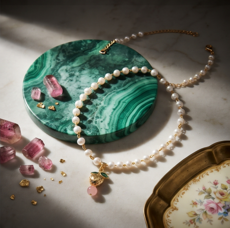 Sweet Strawberry Pearl Necklace
