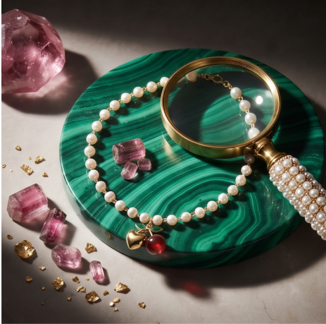 Golden Heart Cherry Pearl Necklace